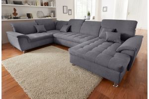 U shape sofa - Franzi (Pull-out bed with storage box)