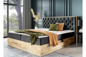 Boxspring bed 90x200 - Mabel (With storage box)