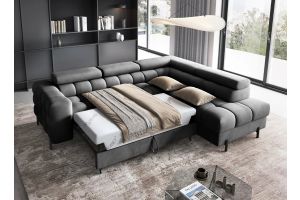 Corner sofa - Ferucce (Pull-out bed with storage box)