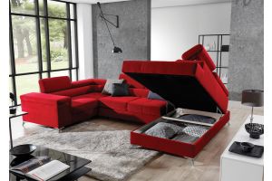 U shape sofa - Thiago (Pull-out bed with storage box)