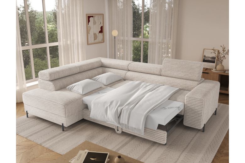 Corner sofa - Colesio (Pull-out bed with storage box)