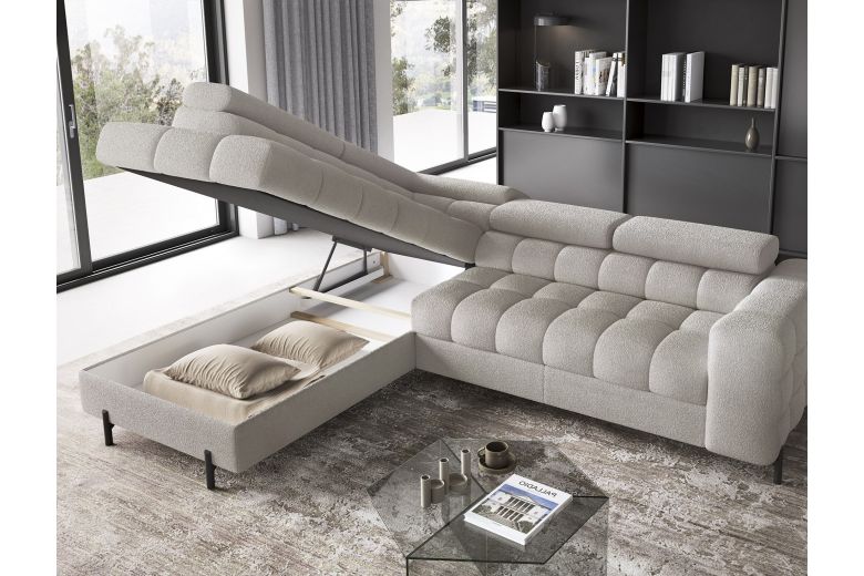 Corner sofa - Ferucce (Pull-out bed with storage box)
