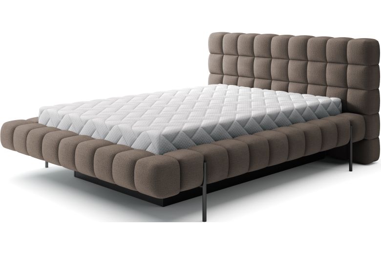 Upholstered bed - Bed Magentta, metal frame, gas lift, bedding box (Pull-out bed with storage box)