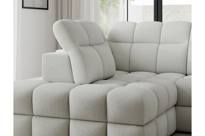 Bronon corner sofa with sleeping function and storage compartment