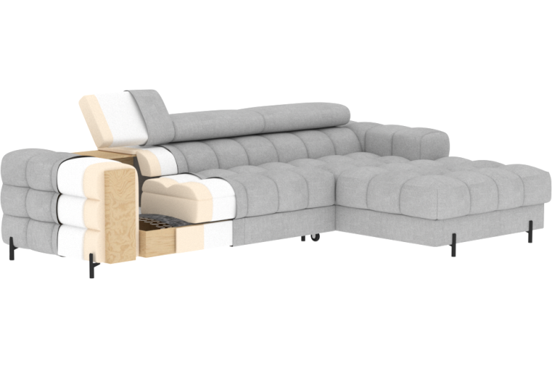 Corner sofa - Felro (Pull-out bed with storage box)