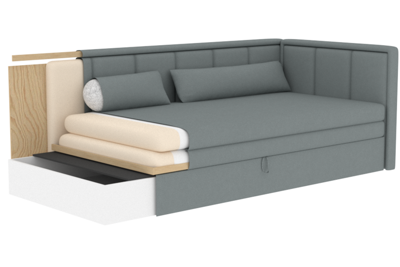 Раскладной диван - Fulgeo (Pаскладной с ящиком для белья)