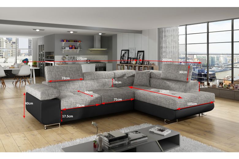 Corner sofa - Anton-P (Pull-out with storage box)