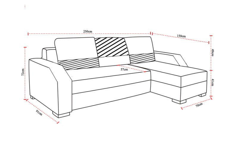 Corner sofa - Aris (Pull-out with storage box)
