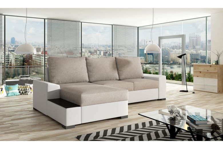 Corner sofa - Negro (Pull-out with storage box)