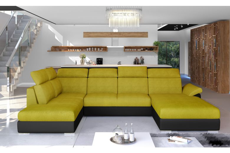 U-образный диван - Evanell (Pаскладной с ящиком для белья)