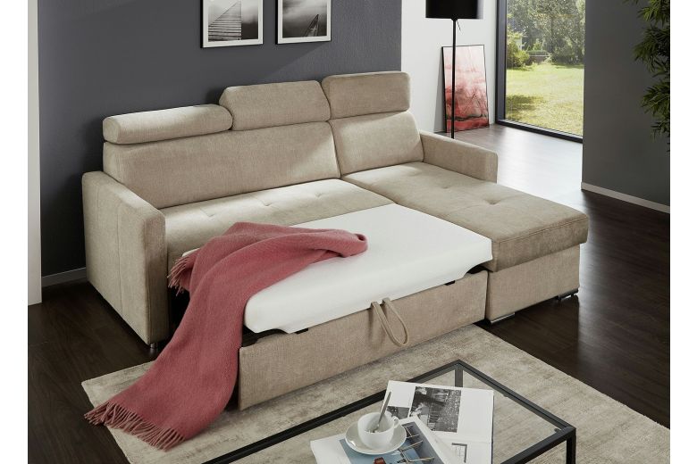 Corner sofa - Bertha (Pull-out bed with storage box)
