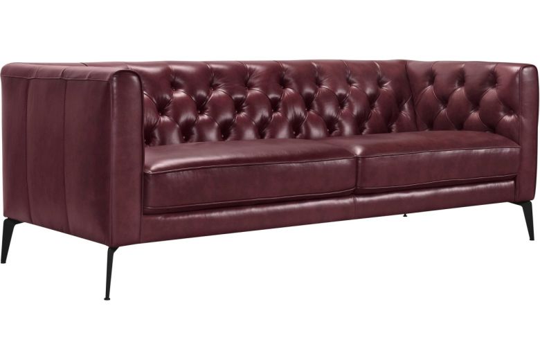 Stolmar Leder 3er-Sofa Narmada - Rot