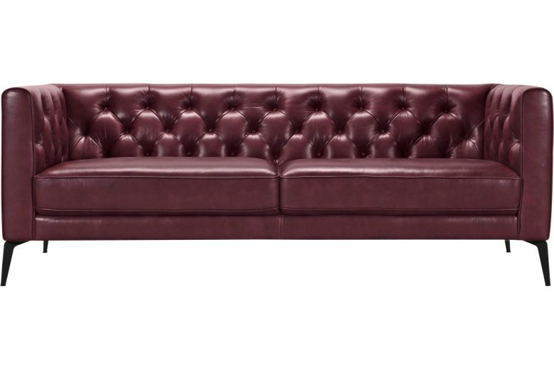 Stolmar Leder 3er-Sofa Narmada - Rot