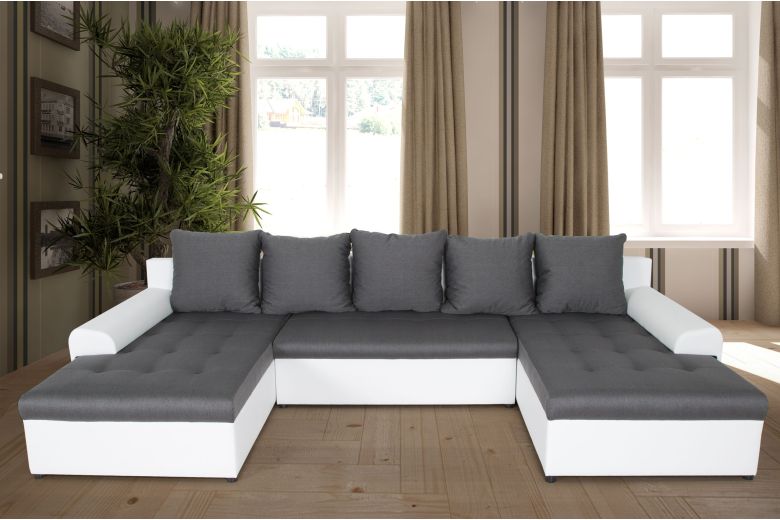 Wohnlandschaft Joy U2 beidseitig - mit Schlaffunktion - Grau