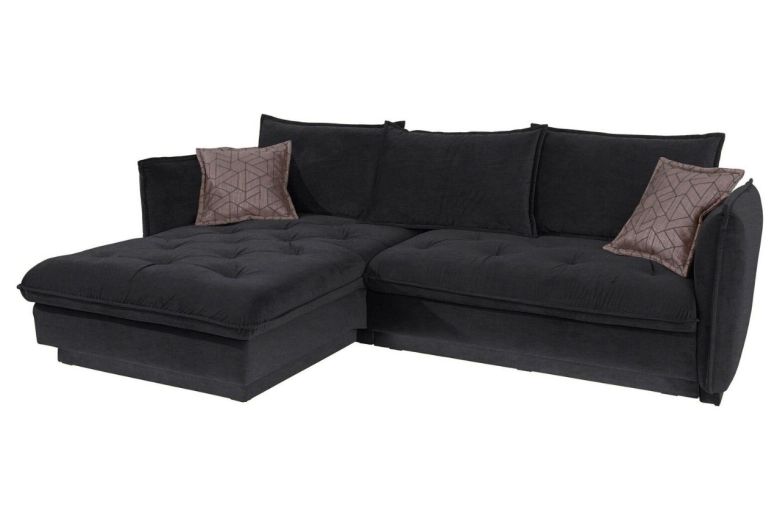 Ecksofa  links - Schwarz