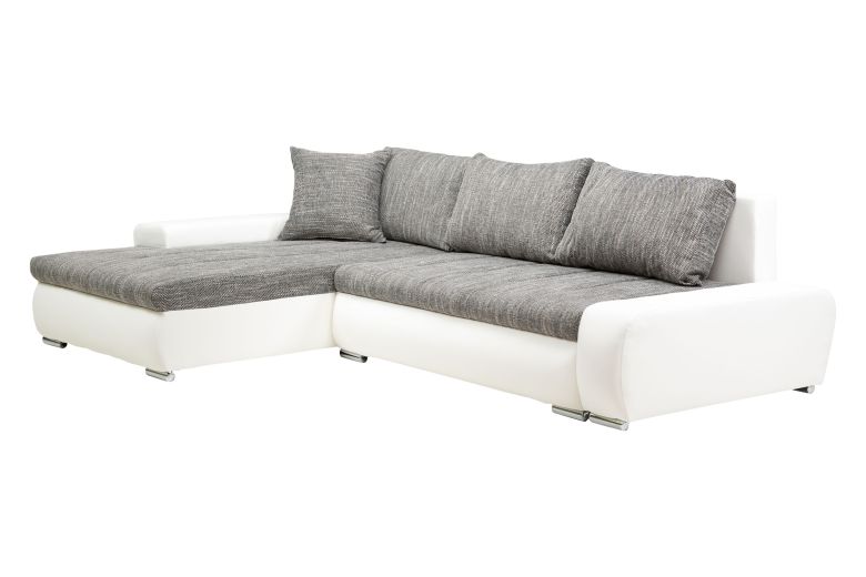 Eckgarnitur Latino links - mit Schlaffunktion - Grau