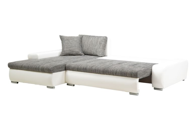 Eckgarnitur Latino links - mit Schlaffunktion - Grau