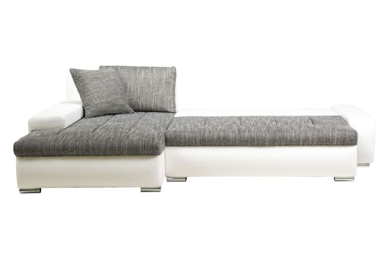 Eckgarnitur Latino links - mit Schlaffunktion - Grau