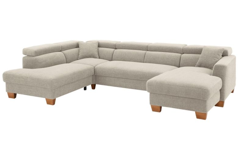 Castello Wohnlandschaft Steve links - mit Schlaffunktion - Beige