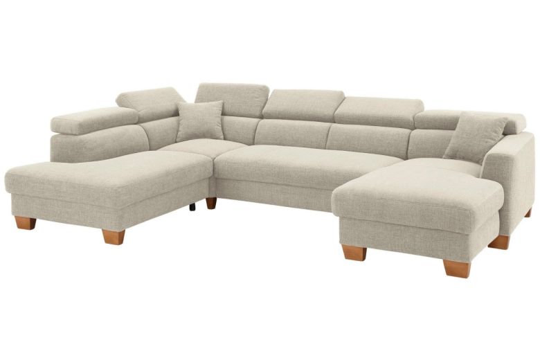 Castello Wohnlandschaft Steve links - mit Schlaffunktion - Beige