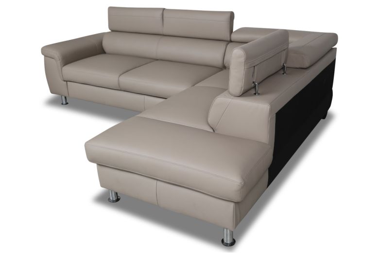 Leather corner sofa - Montreal (Pull-out with storage box)