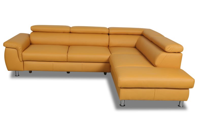 Leather corner sofa - Montreal (Pull-out with storage box)