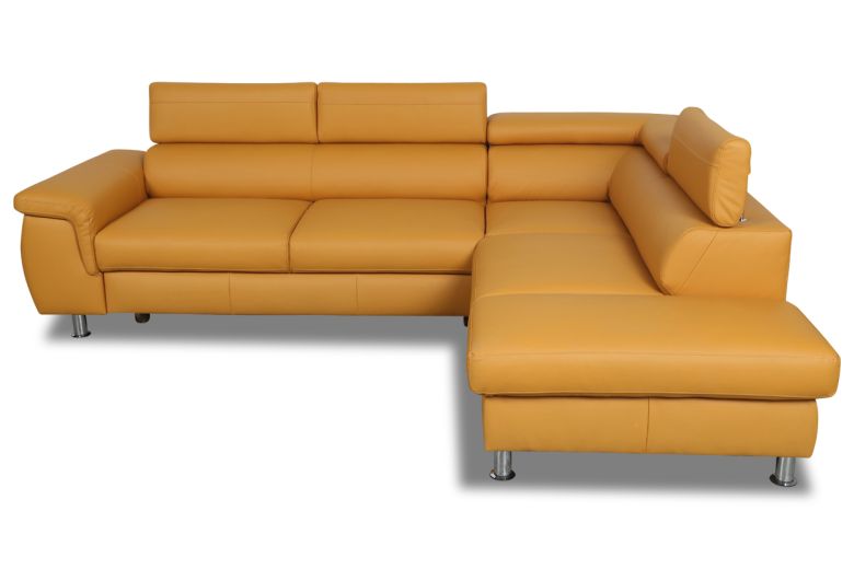 Leather corner sofa - Montreal (Pull-out with storage box)