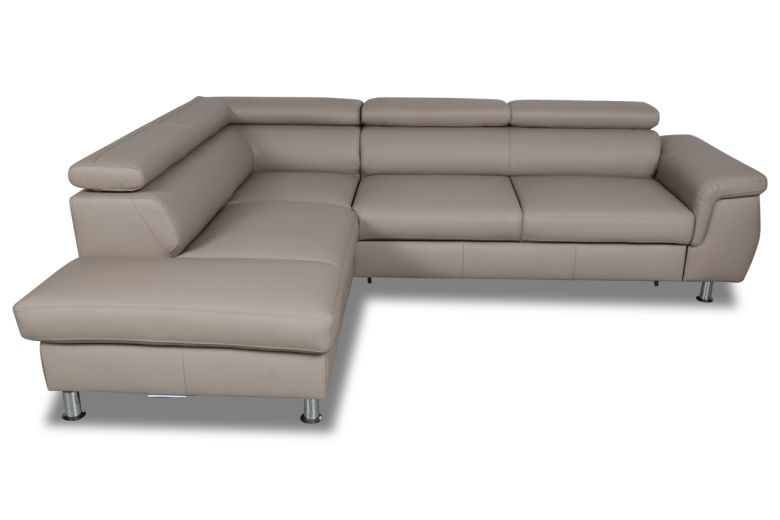Leather corner sofa - Montreal (Pull-out with storage box)