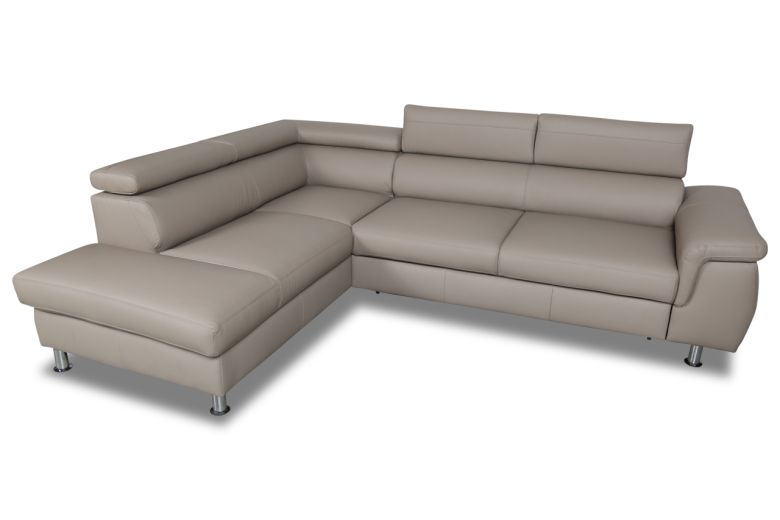 Leather corner sofa - Montreal (Pull-out with storage box)
