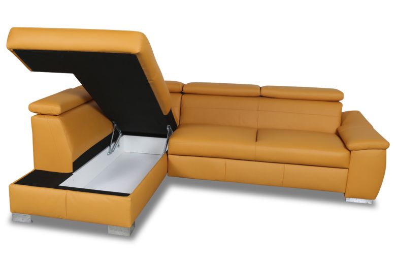 Leather corner sofa - Same (Pull-out with storage box)