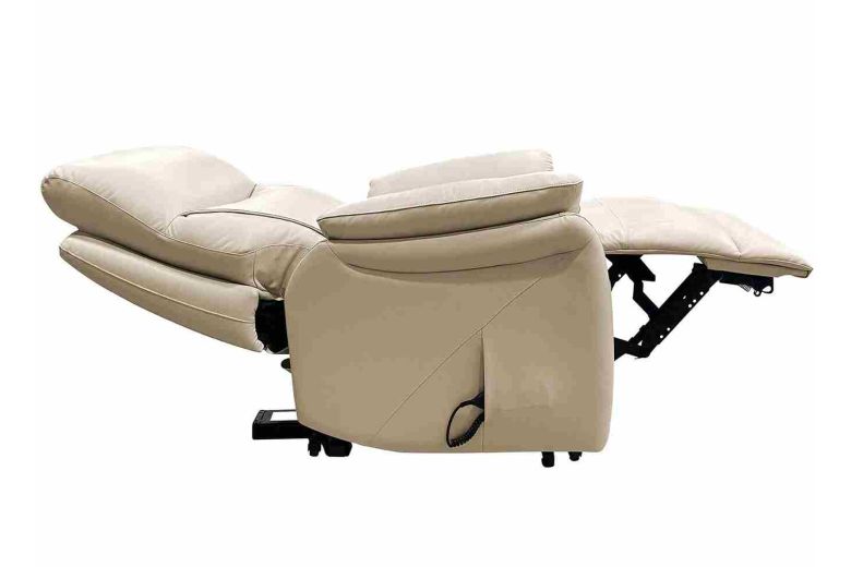 Leather TV chair - Leather TV armchair with XXL seating comfort and stand-up aid