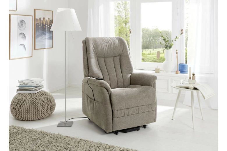 TV chair - TV armchair with motor and lift aid - brown