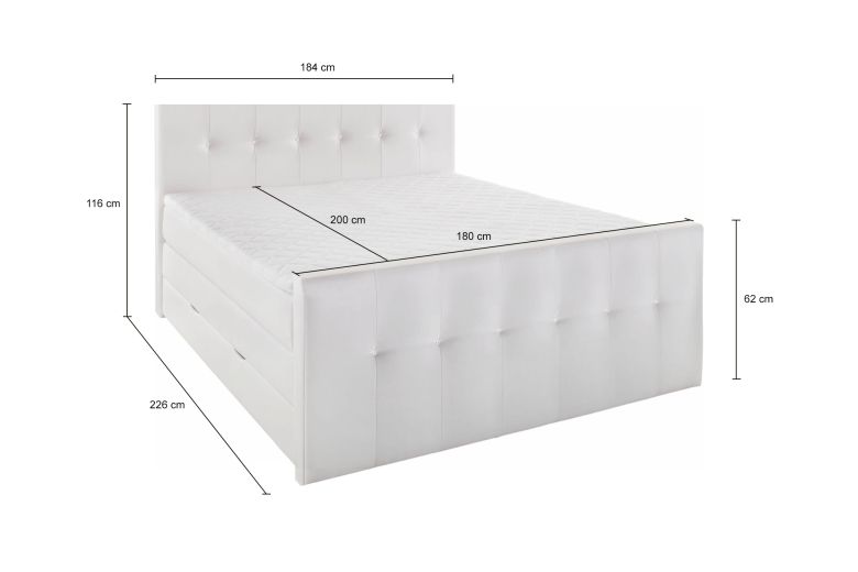 Boxspring bed 180x200 - Star (With storage box)