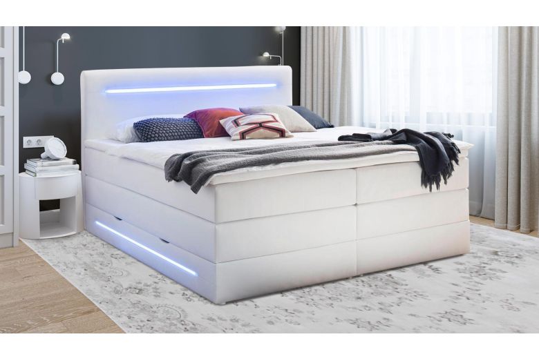 Boxspring bed 180x200 - Lights (With storage box)
