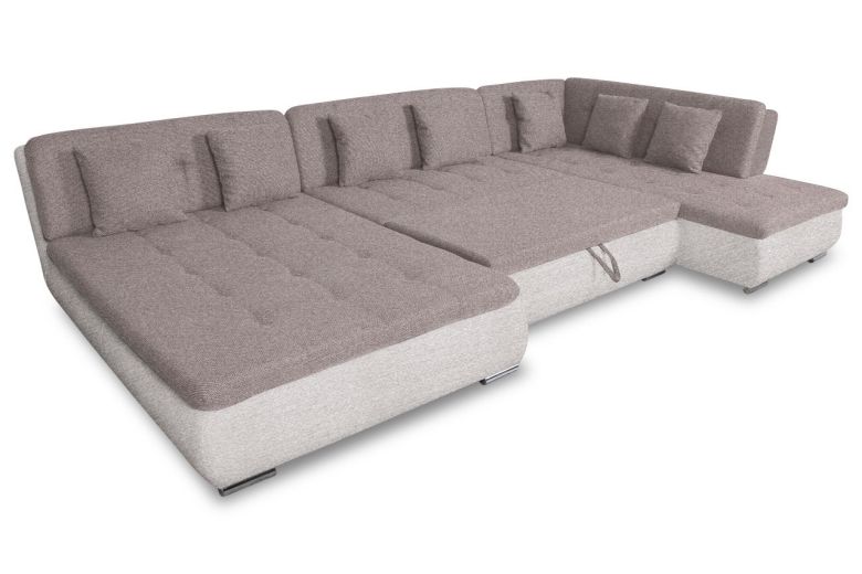 Wohnlandschaft Pool - P rechts - mit Schlaffunktion - Graubeige