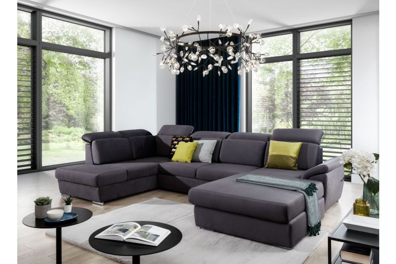 U shape sofa - Evanell (Pull-out bed with storage box)