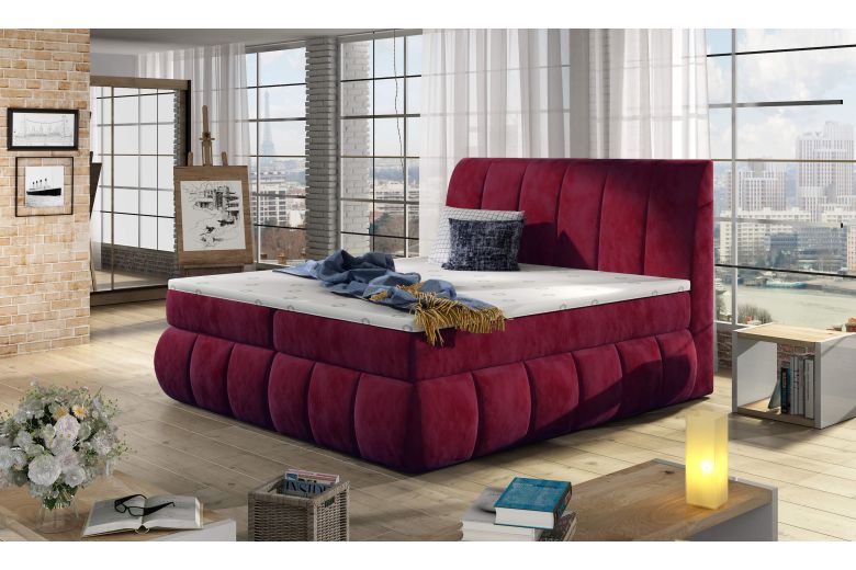 Boxspring bed 180x200 - Vincenzo-P (Pull-out with storage box)