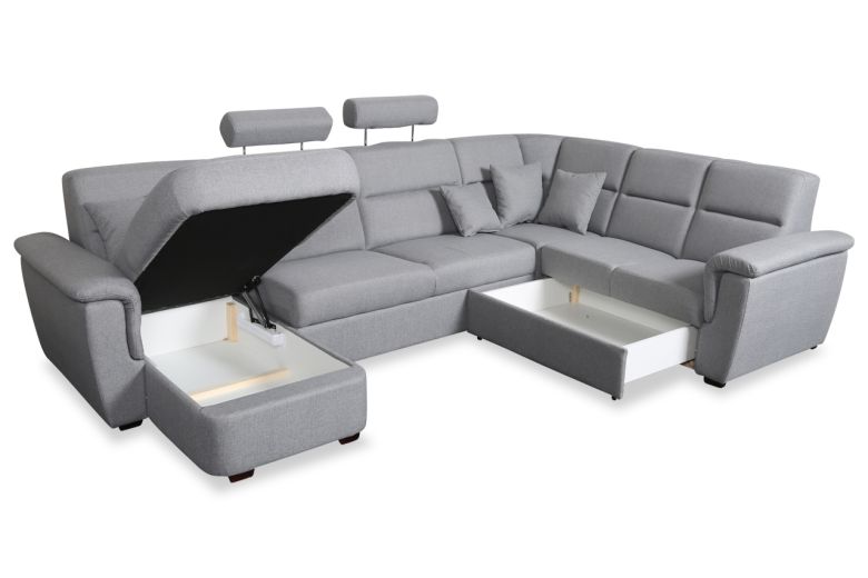U-образный диван - Benito-P (Pаскладной с ящиком для белья)
