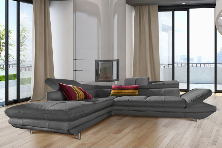 Leather corner sofa XL - Enterprise (Pull-out)