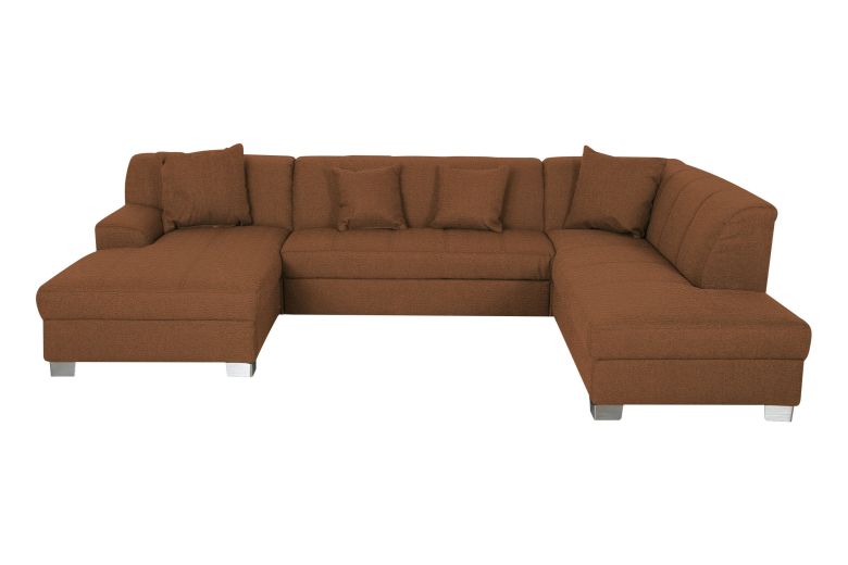 Wohnlandschaft Emily 2 rechts - mit Schlaffunktion - Kupferbraun