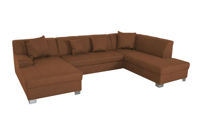 Wohnlandschaft Emily 2 rechts - mit Schlaffunktion - Kupferbraun