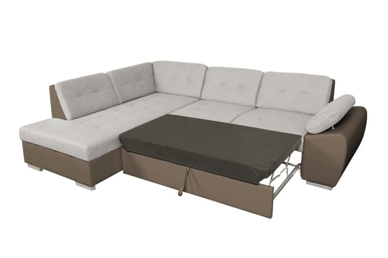 Sofa L-Form Gala links - mit Schlaffunktion - Silbergrau