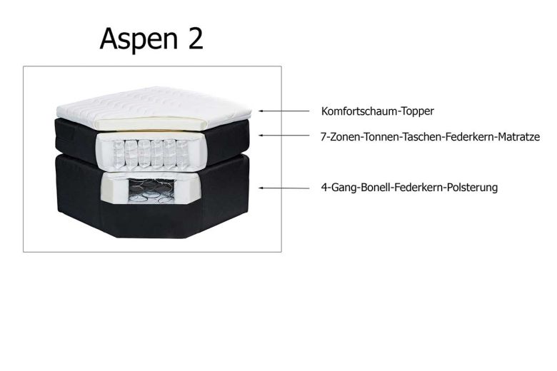 Boxspring bed 180x200 - Aspen B2 (Pull-out with storage box)