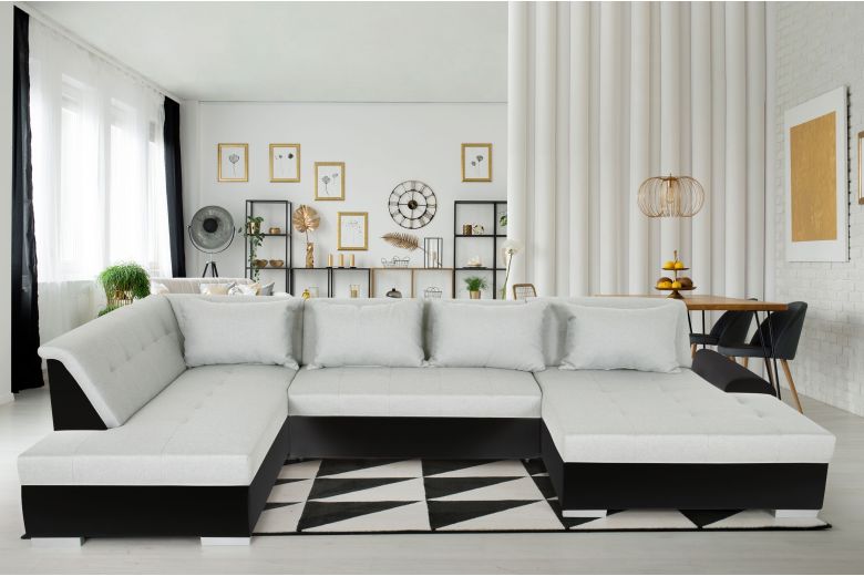 Wohnlandschaft Liberto links - mit Schlaffunktion - Pastelgrau