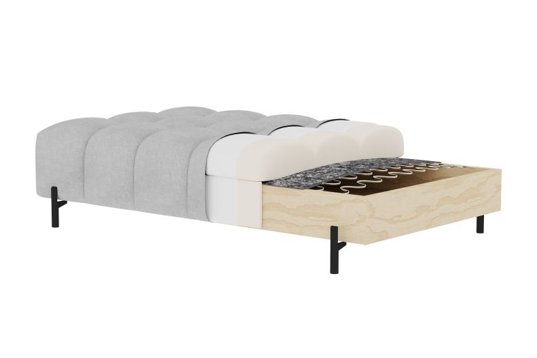 Footstool - Ferivo quilted pouffe on legs