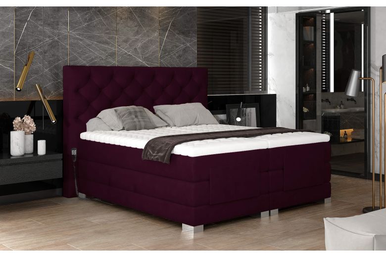 Boxspringbett 140x200 Clover - mit Relax - Weinrot