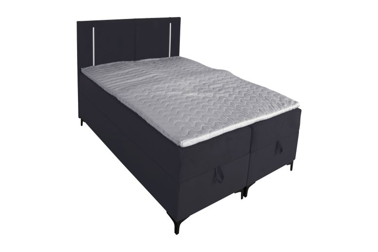 Боkспринг кровать 140x200 - Alba LED (C ящиком для белья)