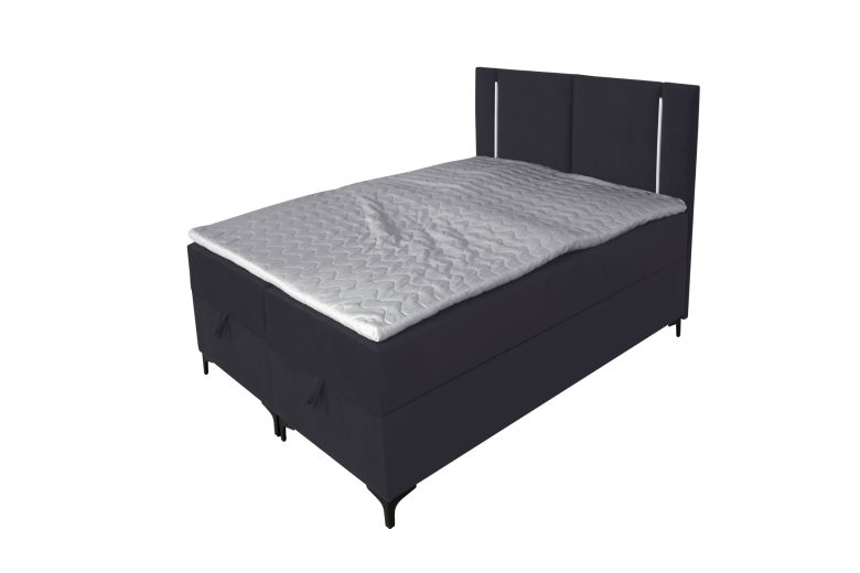 Боkспринг кровать 140x200 - Alba LED (C ящиком для белья)