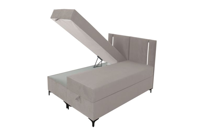Boxspring bed 140x200 - Alba LED (With storage box)