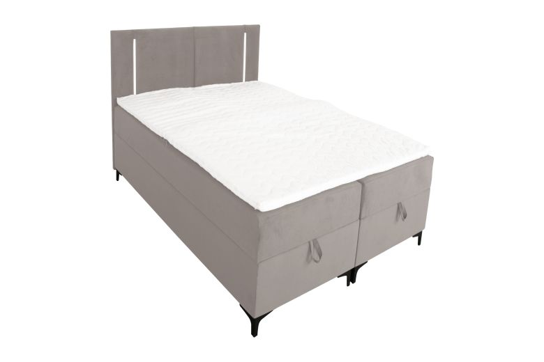 Boxspring bed 140x200 - Alba LED (With storage box)